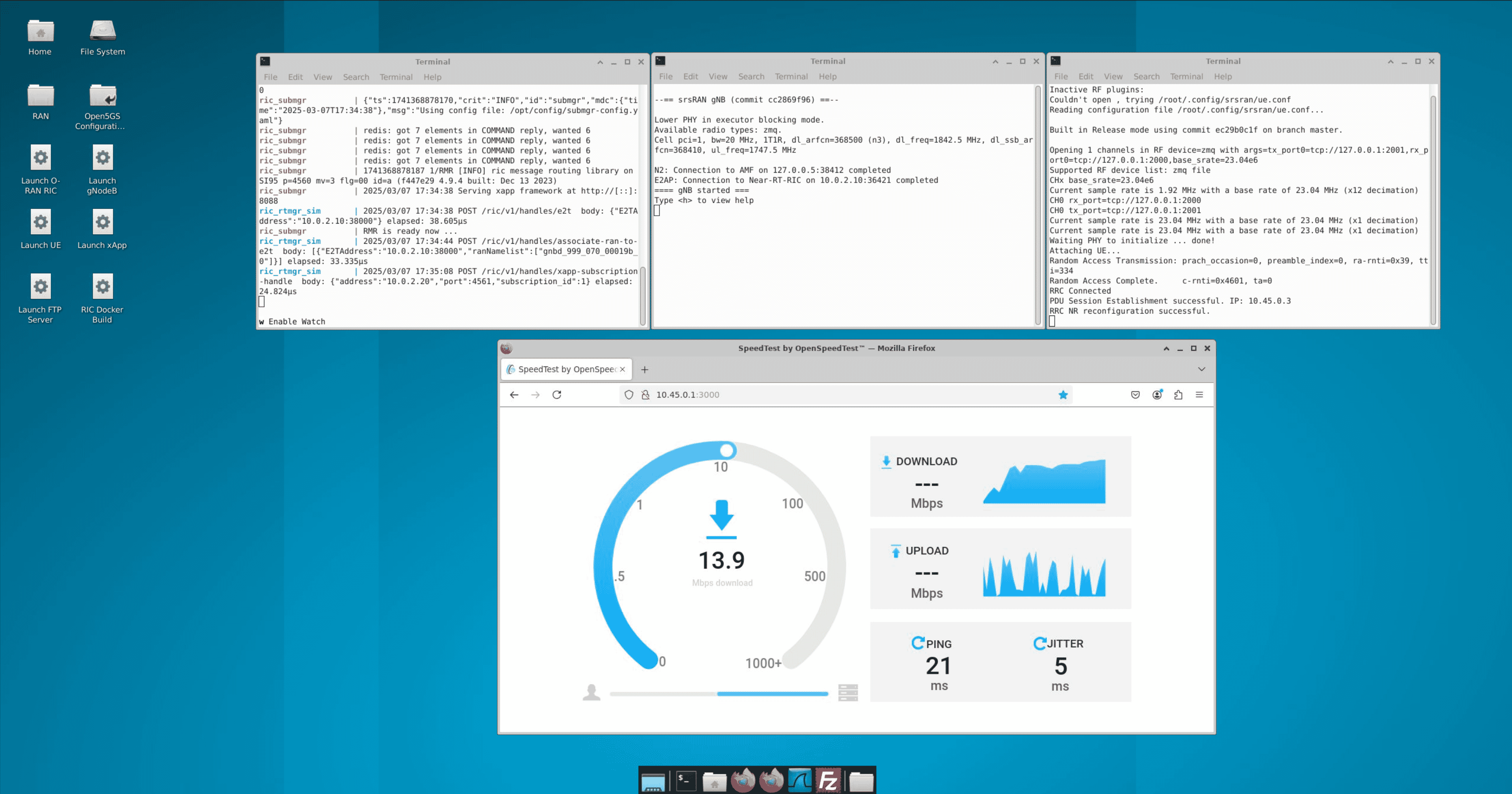 Virtual 5G System Desktop Interface